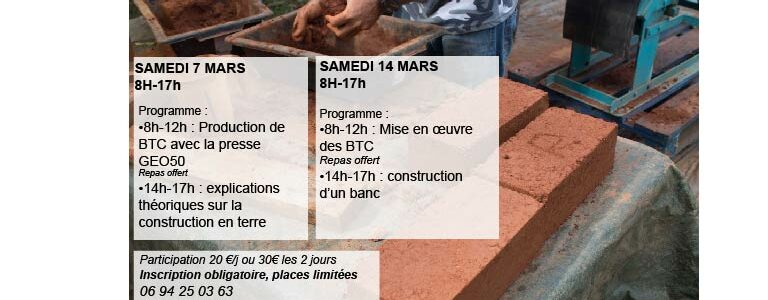 Atelier de construction de terre crue